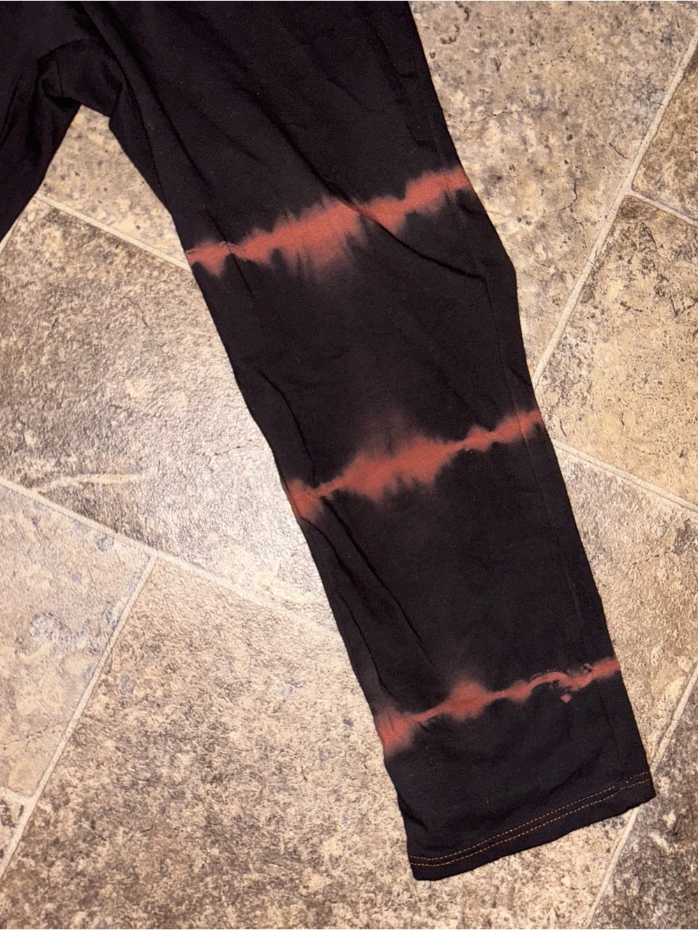 Kasey Tie Dye Halter Capri Leg Jumpsuit -  Black/Rust - Picture 8 of 9
